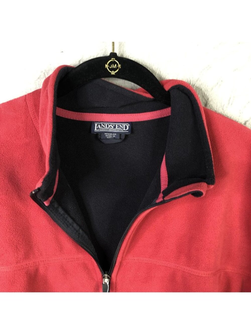 Lands' End Jacket Womens 1X Red Fleece Marinac WindCheck Zip Water Resistant - Picture 15 of 16